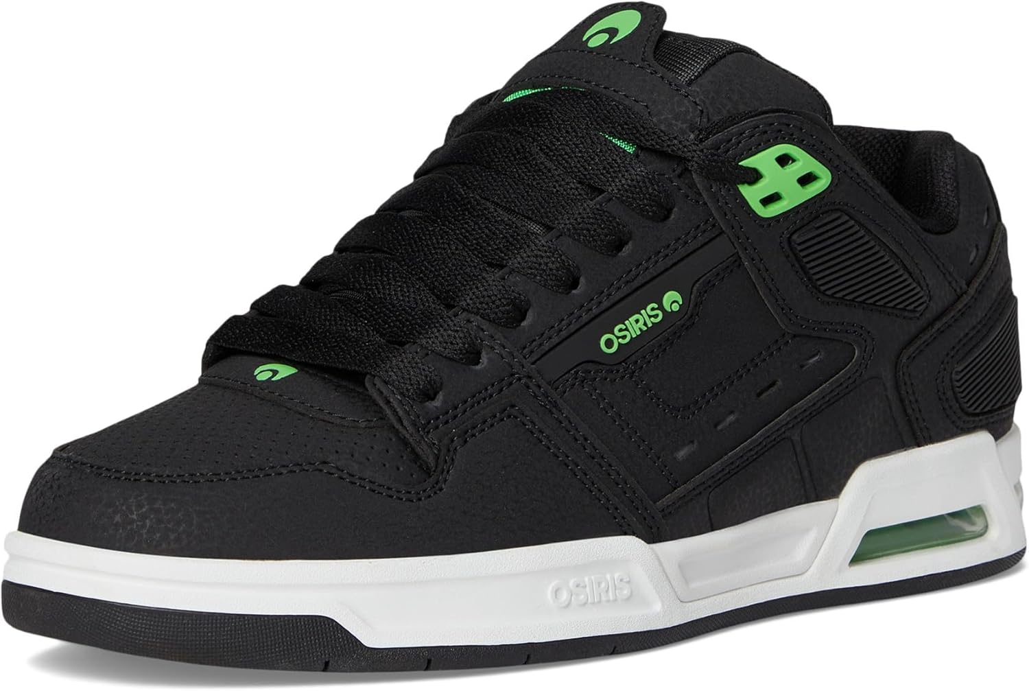 Osiris Men's Peril Skate Shoe, Black/Black/Green, 10