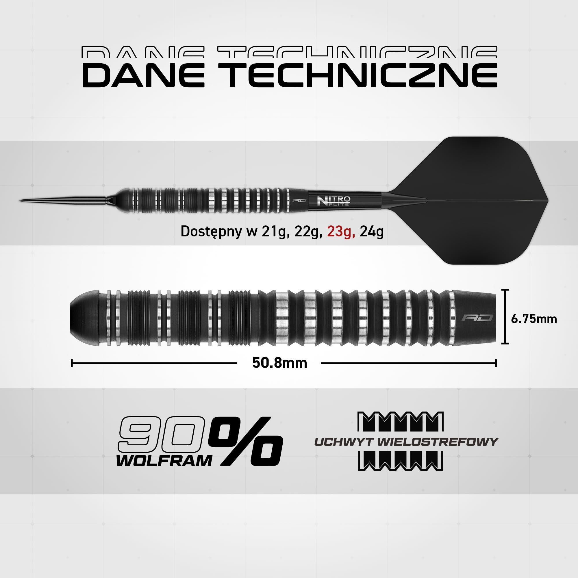 RED DRAGON Darts - Sable Series | Switch Points Powered by Winmau | zestaw rzutek stalowych 90% wolframu | równoległe, torpedo i bomb | rzutki Proi z metalową końcówką | 21 g, 22 g, 23 g, 24 g, 25 g