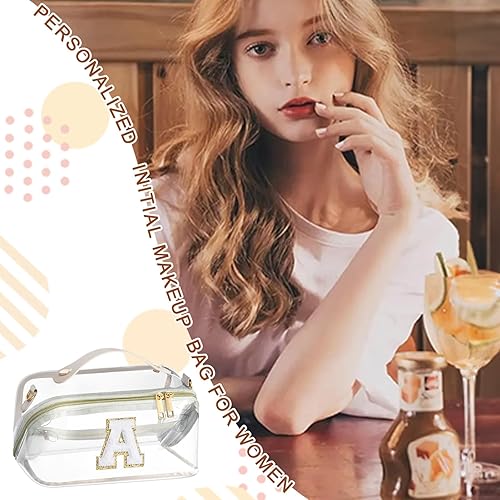 Miniatura 5 de YOOLIFE Monederos transparentes con monograma para mujeres, bolsa de maquillaje personalizada para el estadio, neceser de viaje para mujeres,