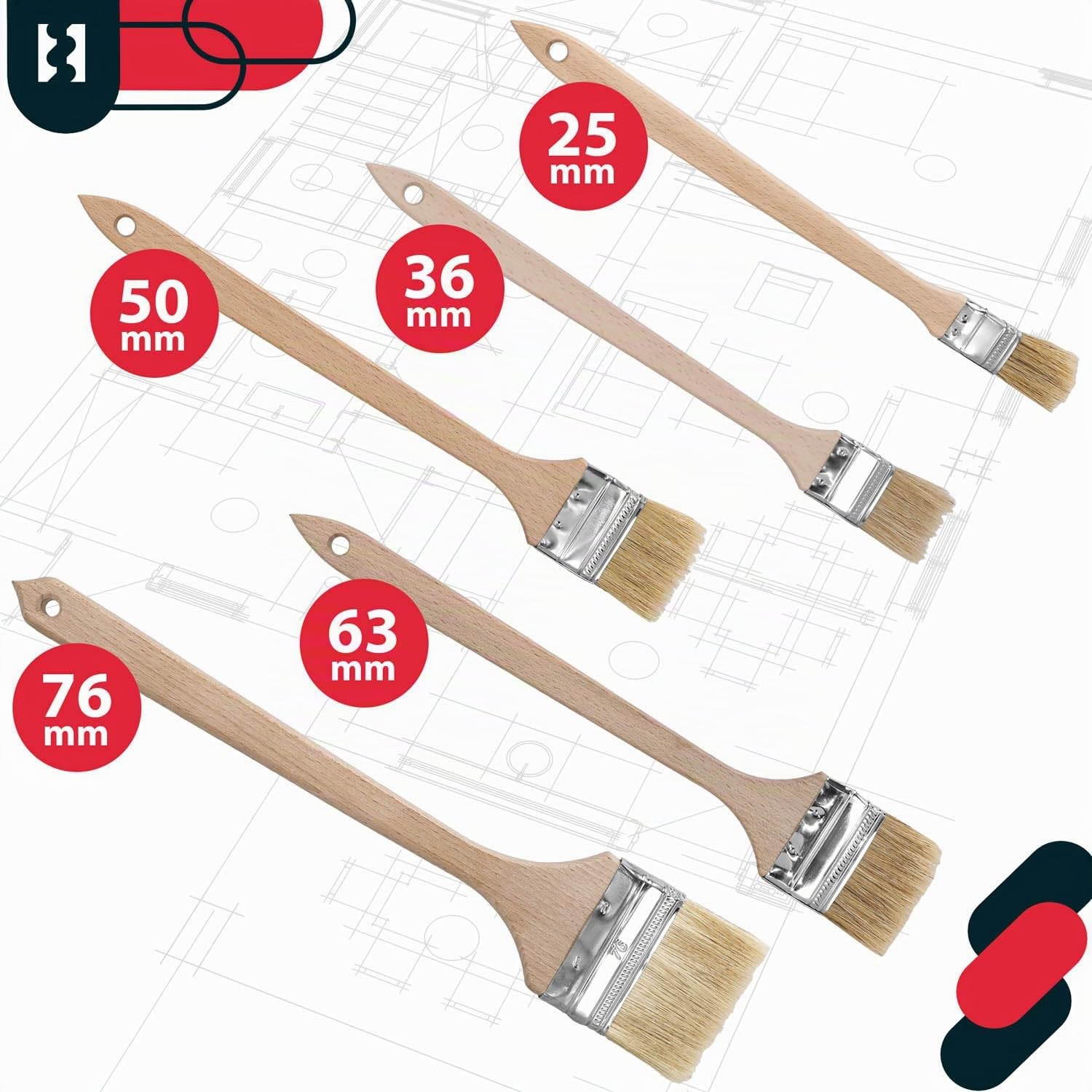 KOTARBAU® Lot de 10 pinceaux de radiateur 50 mm - Pinceaux d'angle - pour Les endroits Difficiles d'accès
