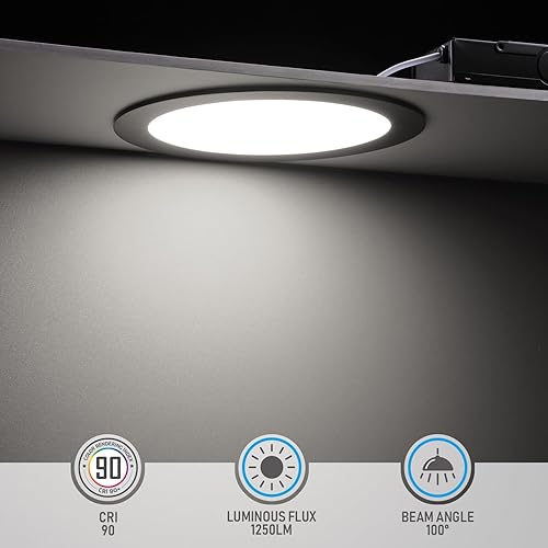 Miniatura 2 de TORCHSTAR Serie E-Lite - Luces empotrables LED ultrafinas de 8 pulgadas con caja en J, luz descendente delgada regulable, CRI90+, certificación ETL