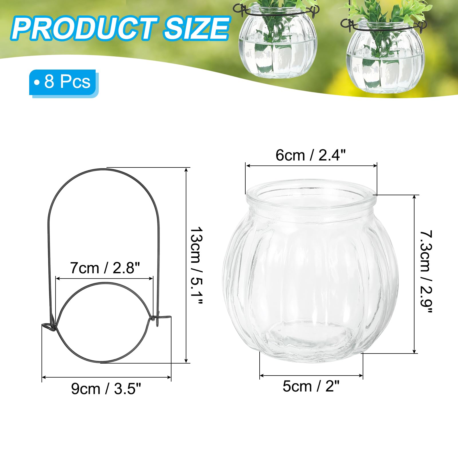 PATIKIL Pumpkin Glass Terrarium Planter 2.4 Inch - Image 2