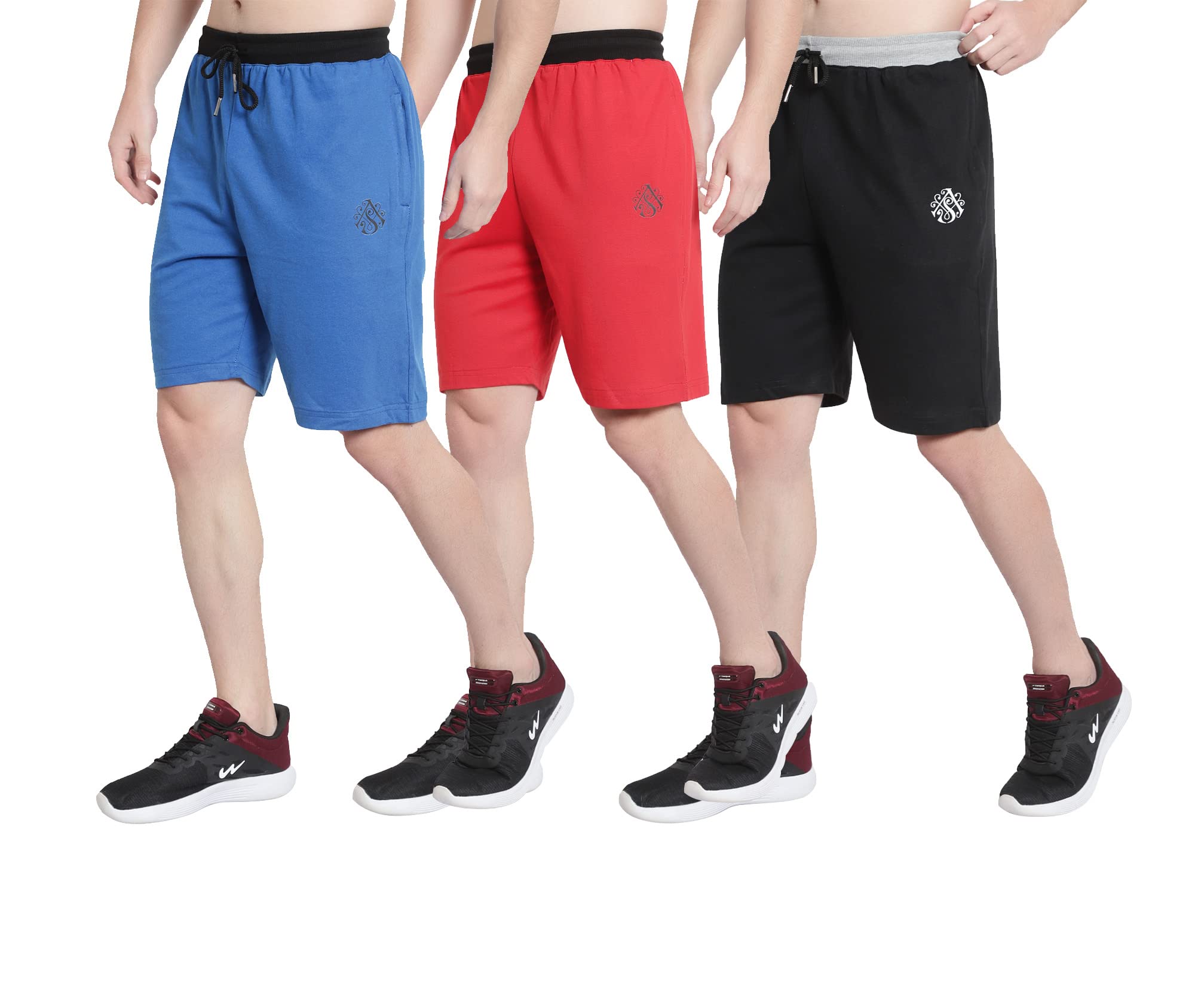 DIA A DIA Men's Running Shorts for Gym, Exercise Shorts-Casual Wear Sports Activity Men's Shorts, Regular Shorts Blue, Red, Black (Size- 3XL, 38 to 42 Inches, Pack of 3)-picture-38