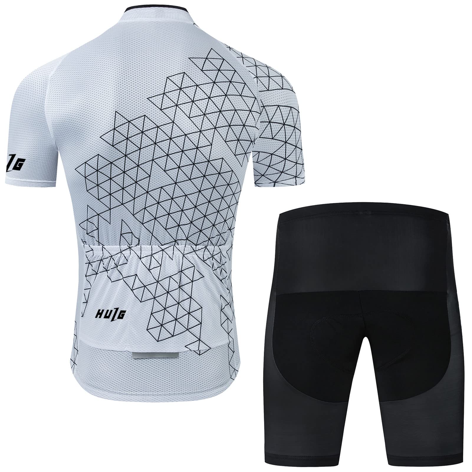Conjunto De Ropa Ciclismo para Verano, Maillot Ciclismo Mangas Cortas Y Acolchado De 9D Gel Culotte Bicicleta para MTB