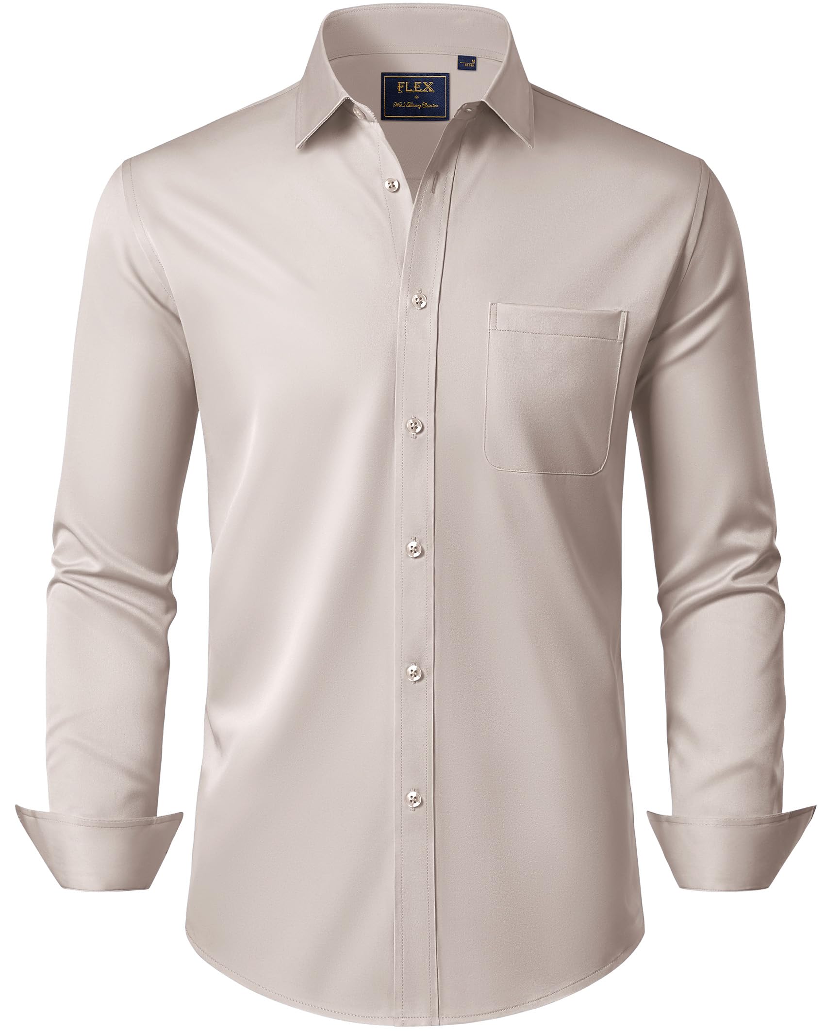 J.VER Hemd Herren Langarm Regular Fit Herrenhemd Stretch Freizeithemden Hemden Bügelleichtes Hochzeit Businesshemden mit Tasche
