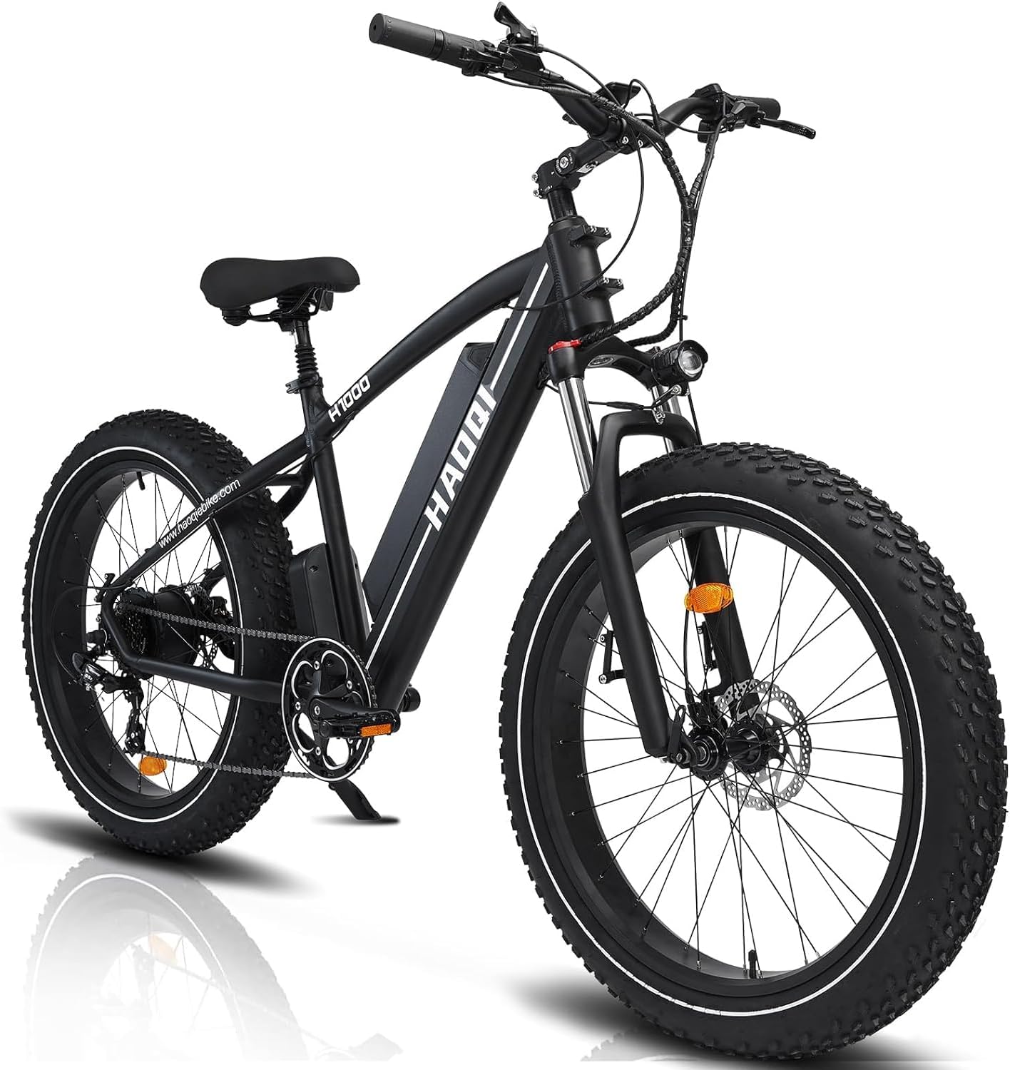 HAOQI Leopard Pro Electric Bike for Adults, 750W Brushless Motor Mountain Bike,48V 20AH Removabl Battery,26 HAOQI Leopard Pro Electric Bike for Adults, 750W Brushless Motor Mountain Bike,48V 20AH Removabl Battery,26″ x 4.0 Fat Tire Ebike with 28MPH, 7-Speed