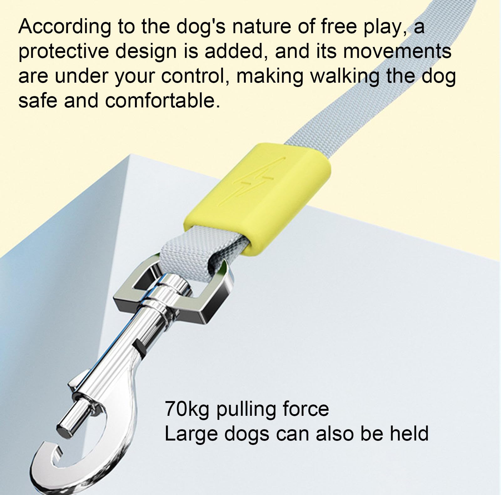 VIDECOR Correa Retráctil para Perros de 3 M, Gran Correa Resistente para Perros de hasta 110 Libras, Mango de Goma Antideslizante, Freno con Una Sola Mano, Cinta de Nailon Resistente,G