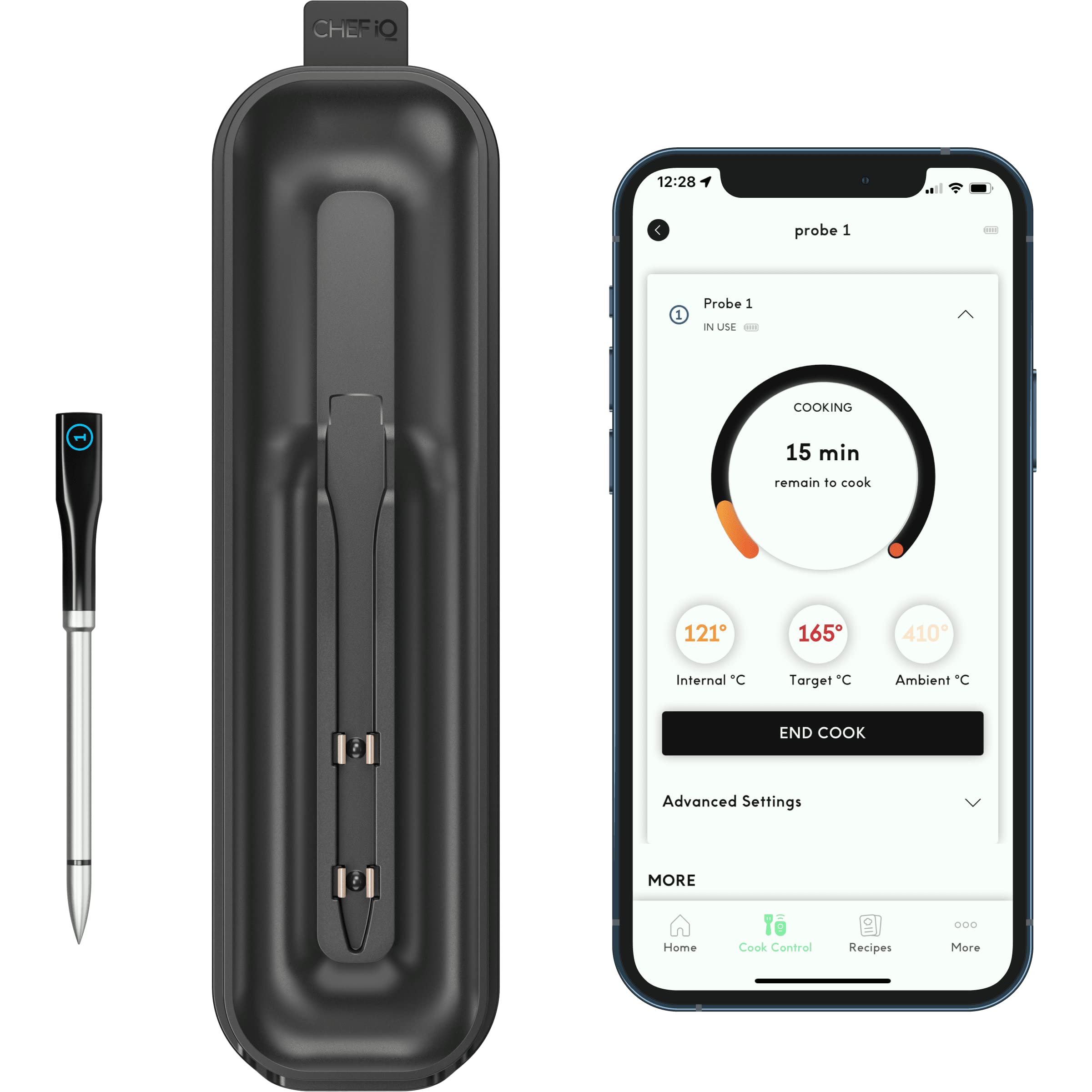 Chef iQ Smart Digital Meat Thermometer, Unlimited Wireless Range, Bluetooth & WiFi Enabled Cooking Thermometer with Ultra-...