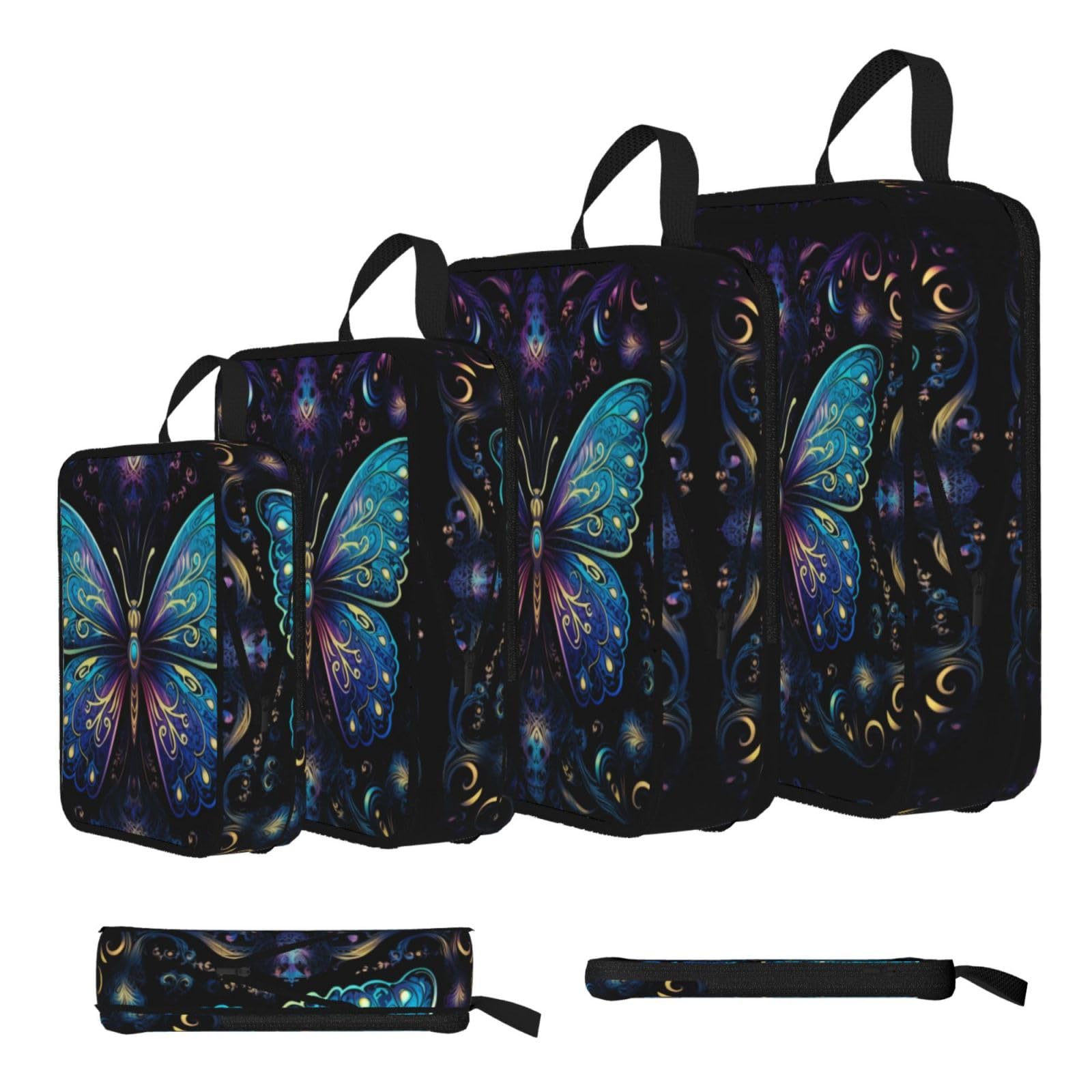 Gorgeous Blue Butterfly Compression Packing Cubes 4 Piece Set