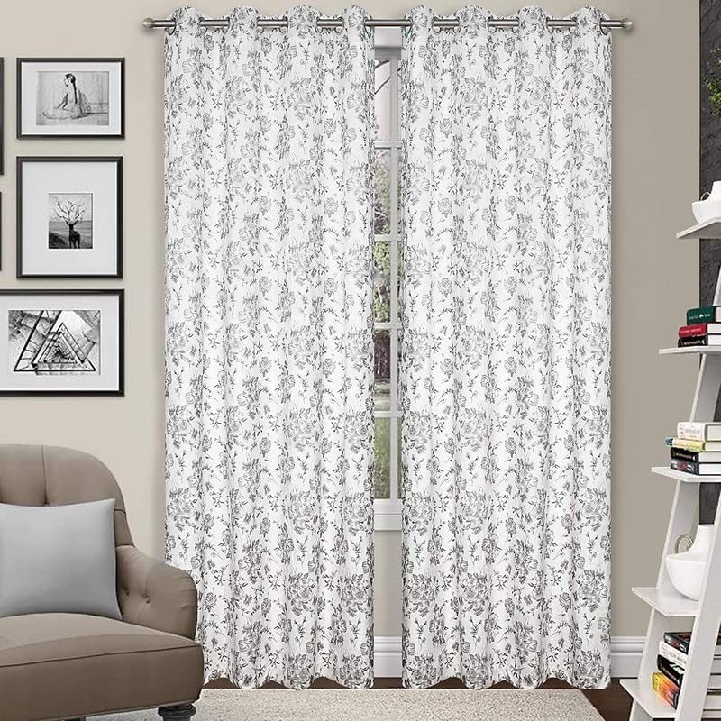 Kraftiq Homes Velvet 2 Piece Window Curtains | 5 Feet Floral Velvet Curtain for Bedroom | Eyelet Grommet Room Darkening Drapes for Kitchen & Hall | Parda | 5Ft, White (B0BZLJ3X1S) Amazon Price History, Amazon Price Tracker