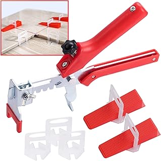 400PCS Tile Leveling System 2mm 300pcs Tile Level Wedge Spacer Plus 100pcs Resuable Wedges with A Tile Leveling Pliers