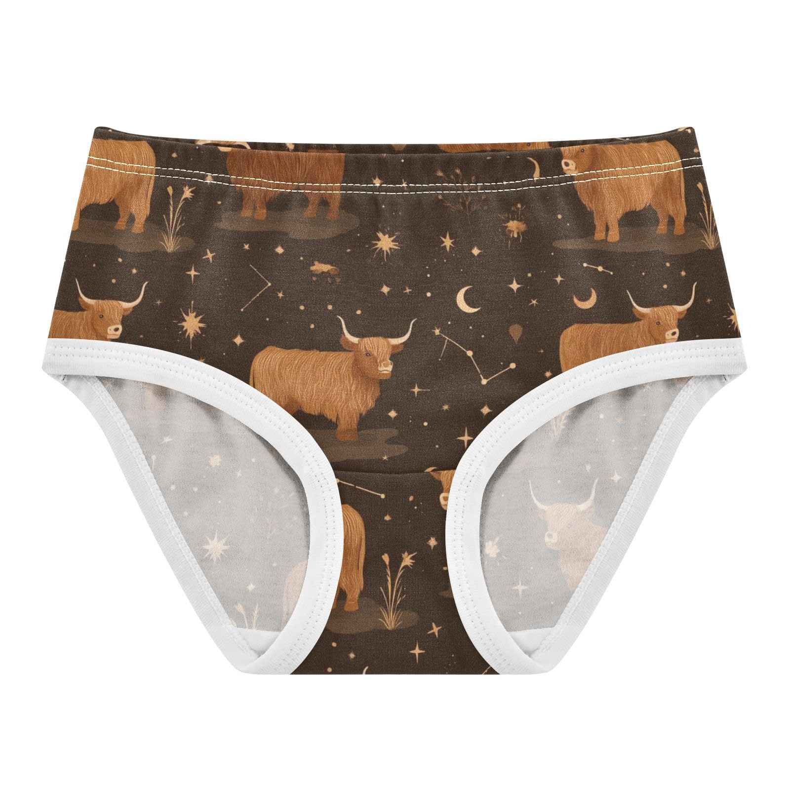 Wusikd Highland Cattle Girls Underwear Cotton Girls Briefs Soft Toddler Underwear 2T
