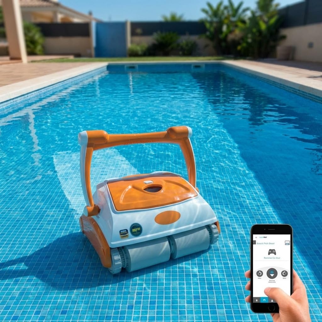 Suinga Robot limpiafondos automatico Bora Drive Top Bluetooth | Cobertura 80 m² | Limpieza eficiente y control inteligente