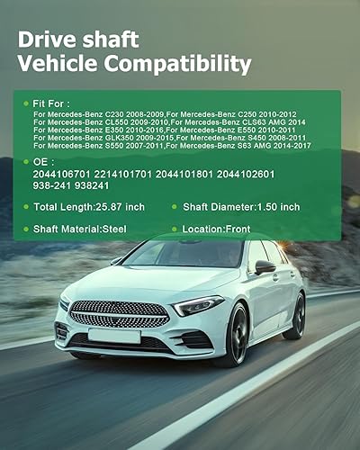 Vista 255 de SCITOO Longitud del eje de hélice del eje de transmisión delantero 36.2 pulgadas compatible con 2001-2004 para Jeep Grand para Cherokee 4.0L