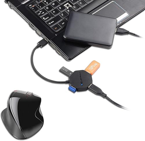 Miniatura 8 de Cable Matters Paquete de 3 cables de extensión cortos USB a USB (cable extensor USB macho a hembra) 3 pies y Ultra Mini 4 puertos USB Hub