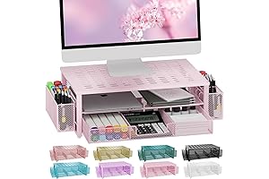 Gianotter Monitor Stand: Desk Organizer with Drawer and Pen Holder