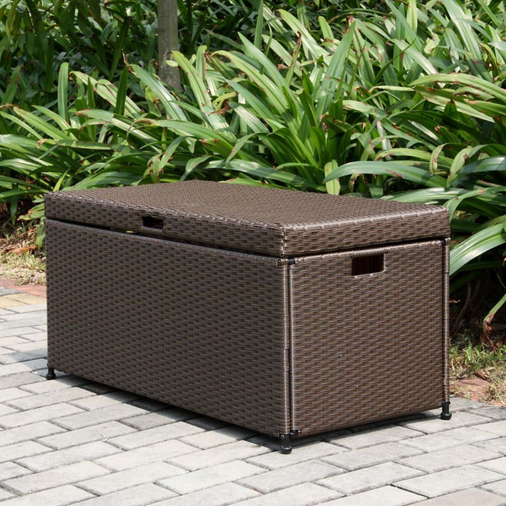 Outdoor Resin Wicker Storage Deck Box by Jeco Patio