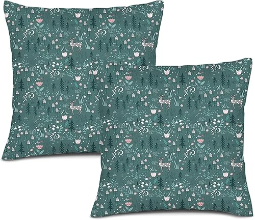 Funda de almohada decorativa botánica de lino (dos paquetes), tulipanes de invierno, pájaros, pino, funda de cojín cuadrada estándar para hombres y