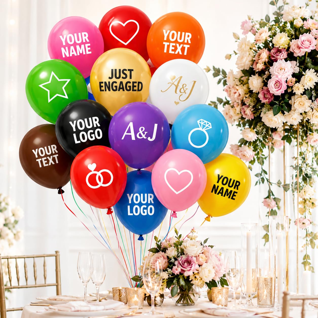 100 Stück Personalisierte Latexballons – Individuell bedruckt mit Logo oder Text, einfarbiger Druck für Events, Werbung & Dekoration – verschiedene Größen 13–30 cm (30 cm)