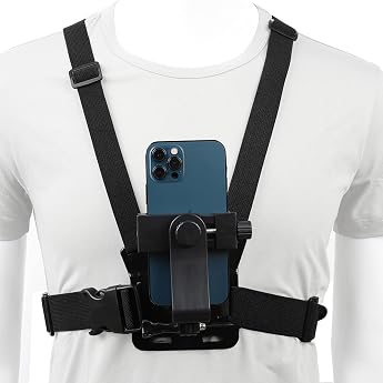 PellKing Cell Phone Chest Strap Mount Phone Clip Action Camera POV for Samsung iPhone Plus etc