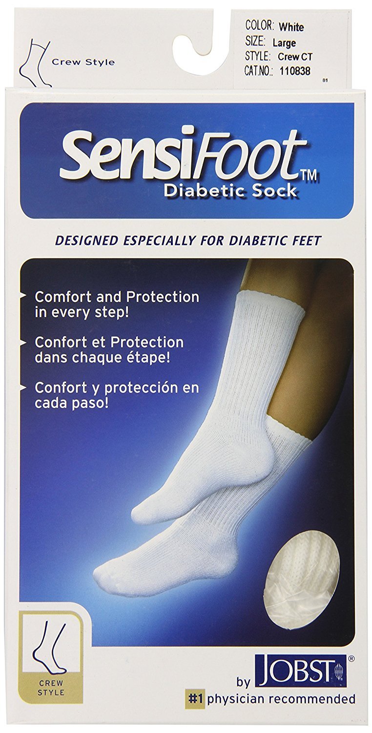 Sensifoot Diabetic Sock Large (men's 10 1/2-12/ Women's 11 1/2-13) Crew - Model 110838 - Pair by BSN-JOBST