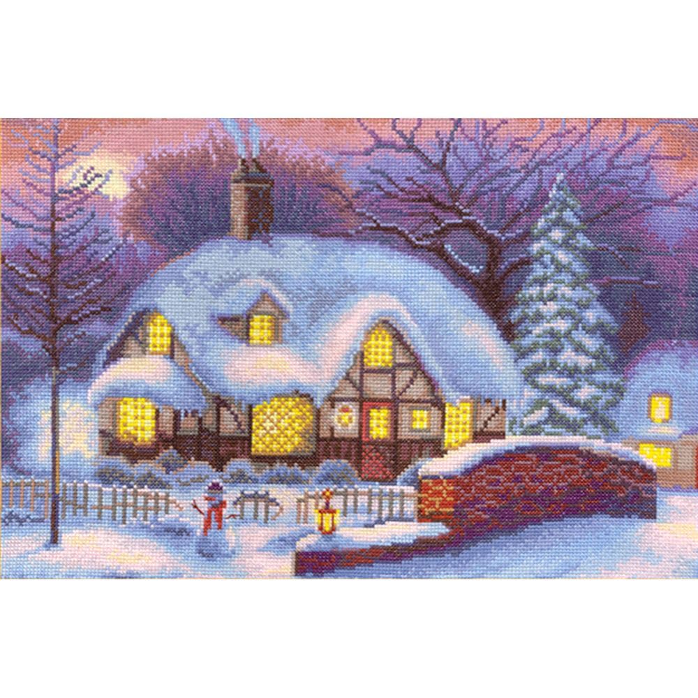 PANNA - Kit de punto de cruz dorado serie Vs-0485 Winter Cottage