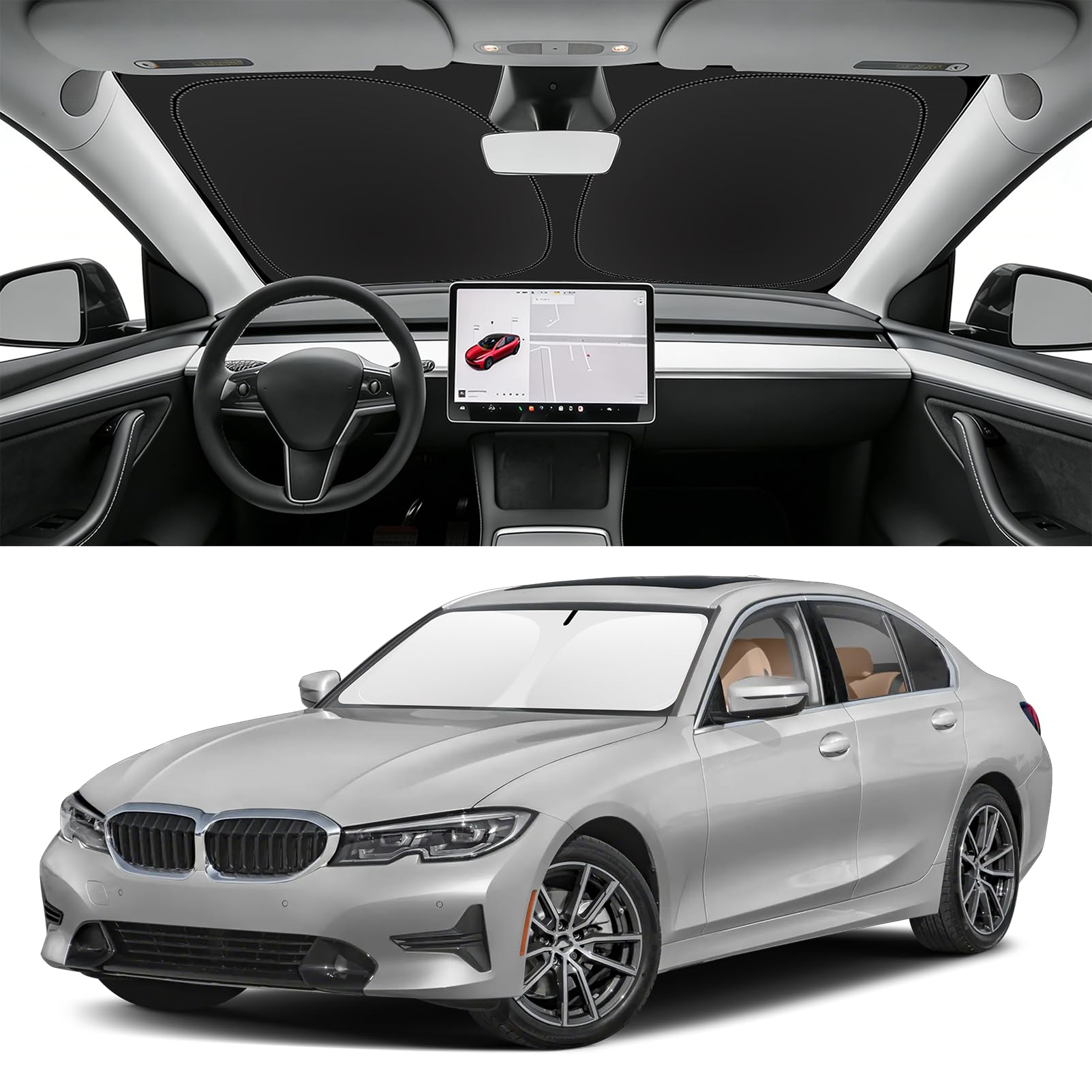 Custom Fit Windshield Sun Shade for BMW 3-Series 2019-2026