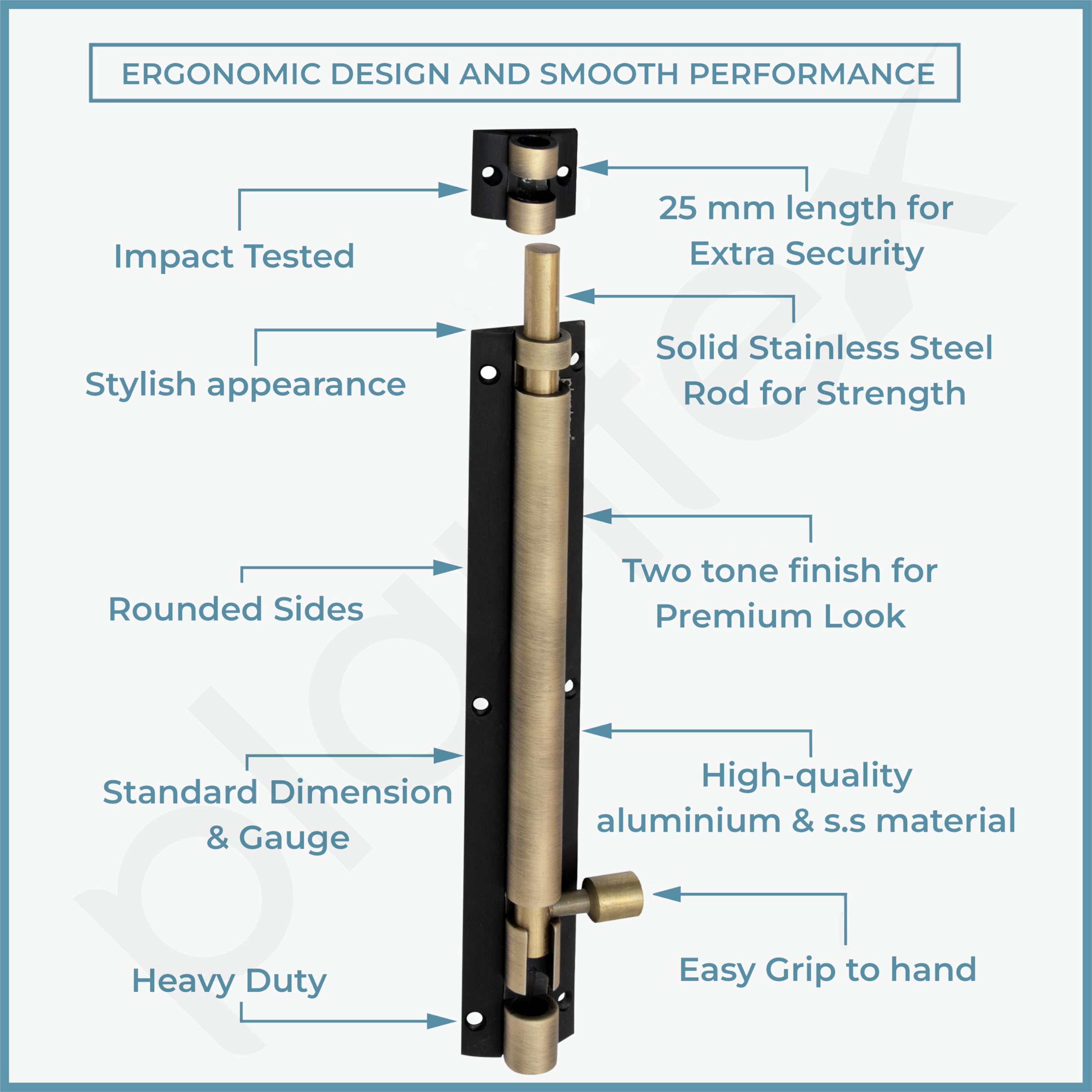 Plantex Stainless Steel 8-inch Tower Bolt/Tower Bolt for Home,Offices Doors and Windows/Tower Bolt for Main Door/Wardrobe Door Latch/Kundi/Chitakini/Door Latch - Pack of 1 (703, Brass Antique) — Amazon image 4