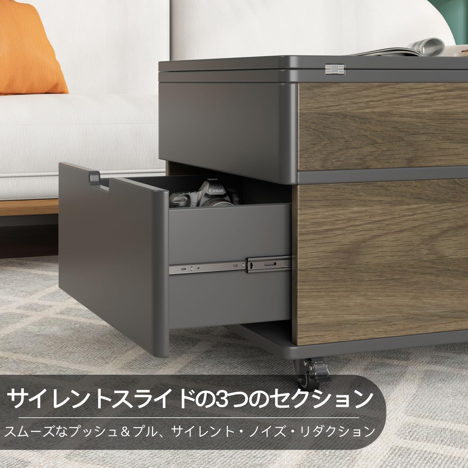 Amazon.co.jp: GraceNook 昇降式テーブル リビングテーブル センター