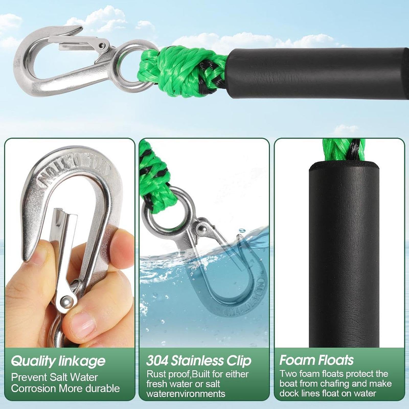 Corda Traino Barca Accessorio Traino Nautico Corda Traino Tubing Fune Traino Wakeboard Struttura in Polietilene Galleggiante Ideale per attività a
