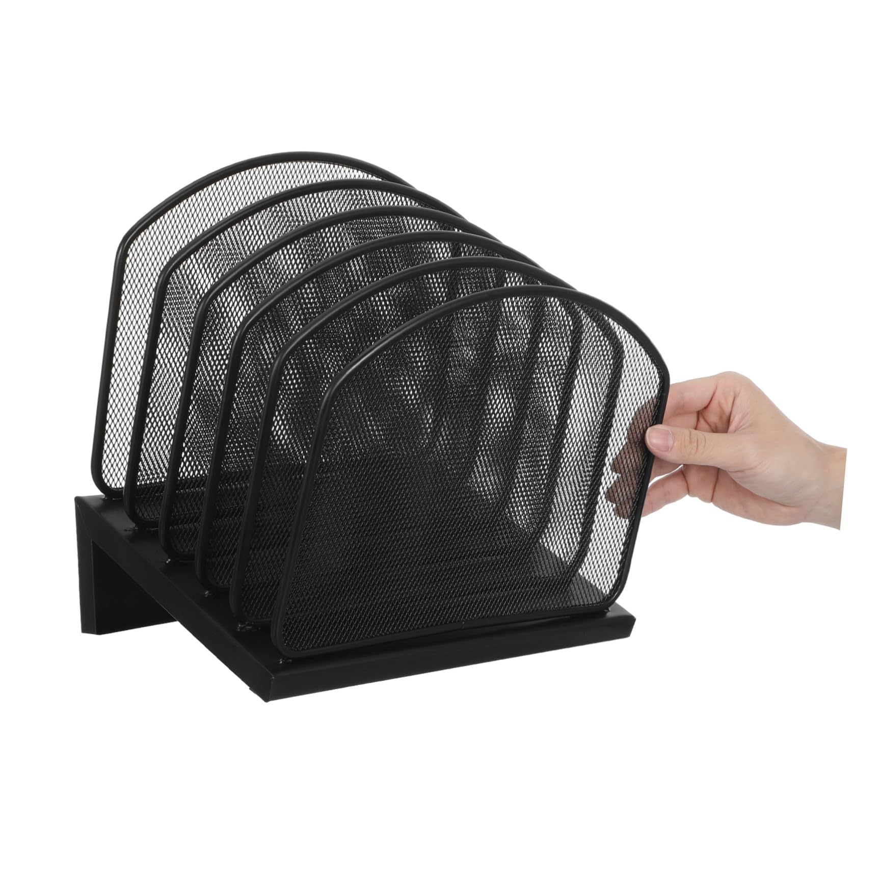 Organizer da Scrivania e Scomparti Multipli in Ferro Nero Struttura Verticale Portatile e Resistente, per Ufficio e Aula Scolastica