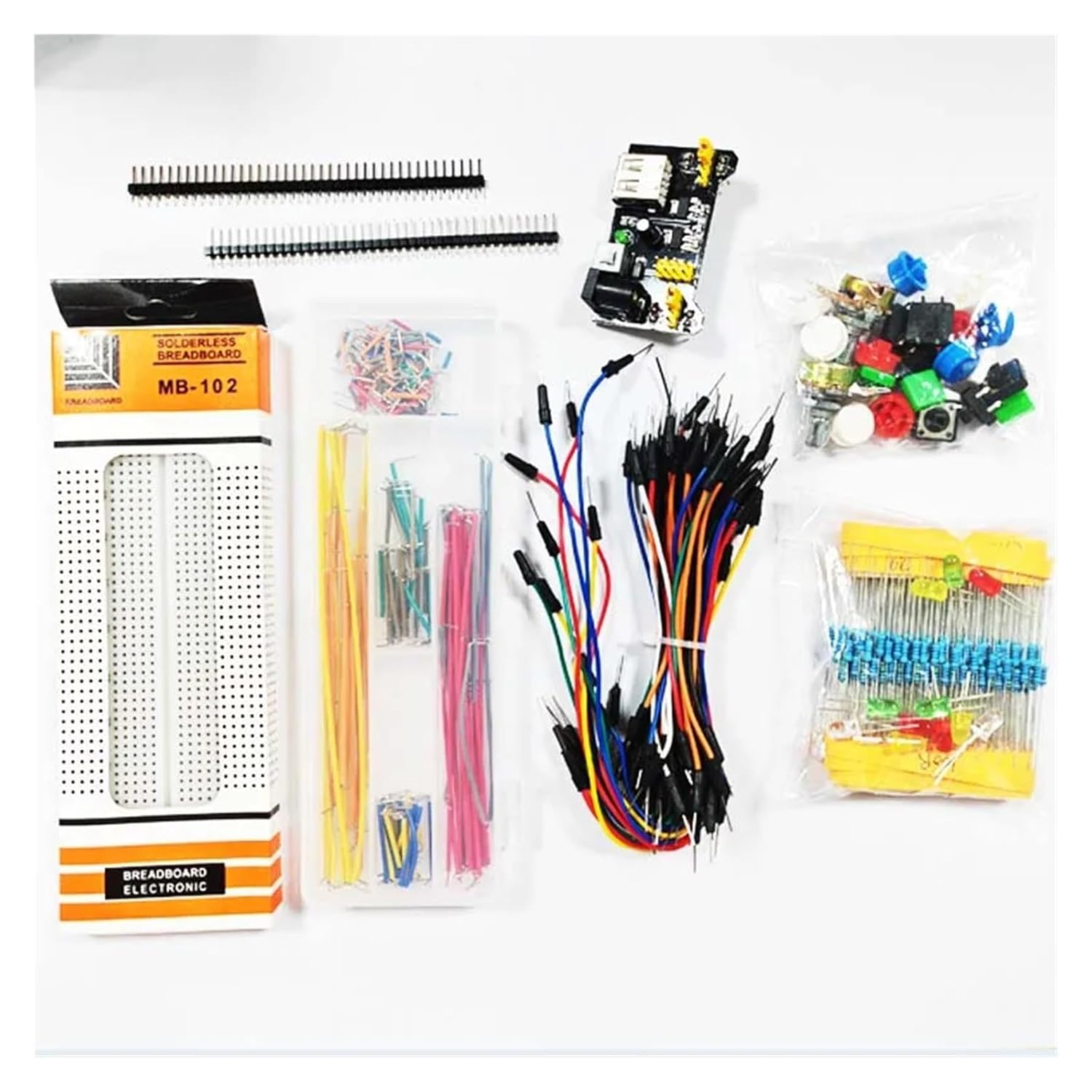 Generic Compatible for UNO R3 DIY Project Starter Kit - Complete Electronic Component Set with 830 Tie-Points Breadboard