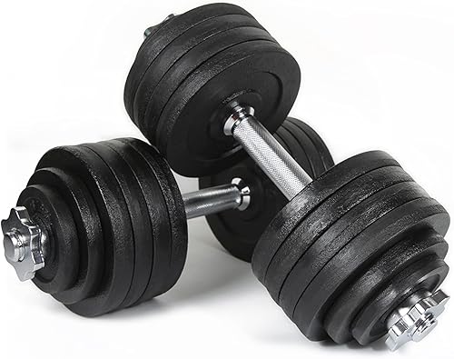 Miniatura 2 de Juego de mancuernas ajustables de 105 libras, un par de mancuernas ajustables, 105 libras (52.5 libras x 2 piezas)