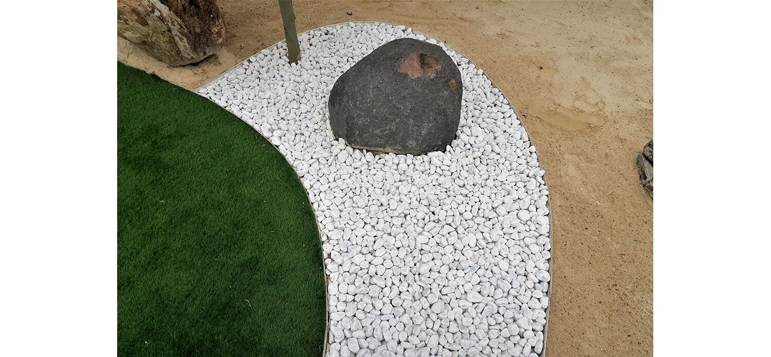 Sassi Ciottoli Pietre Bianco Carrara Decorativi Giardino - 25kg Varie Misure (5-12)