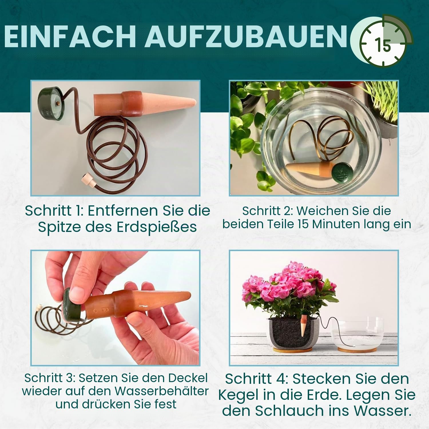 Blumat 125-00 Bewässerung für Pflanzen, Pflanzenbewässerung Wasserspender (6 Stück)