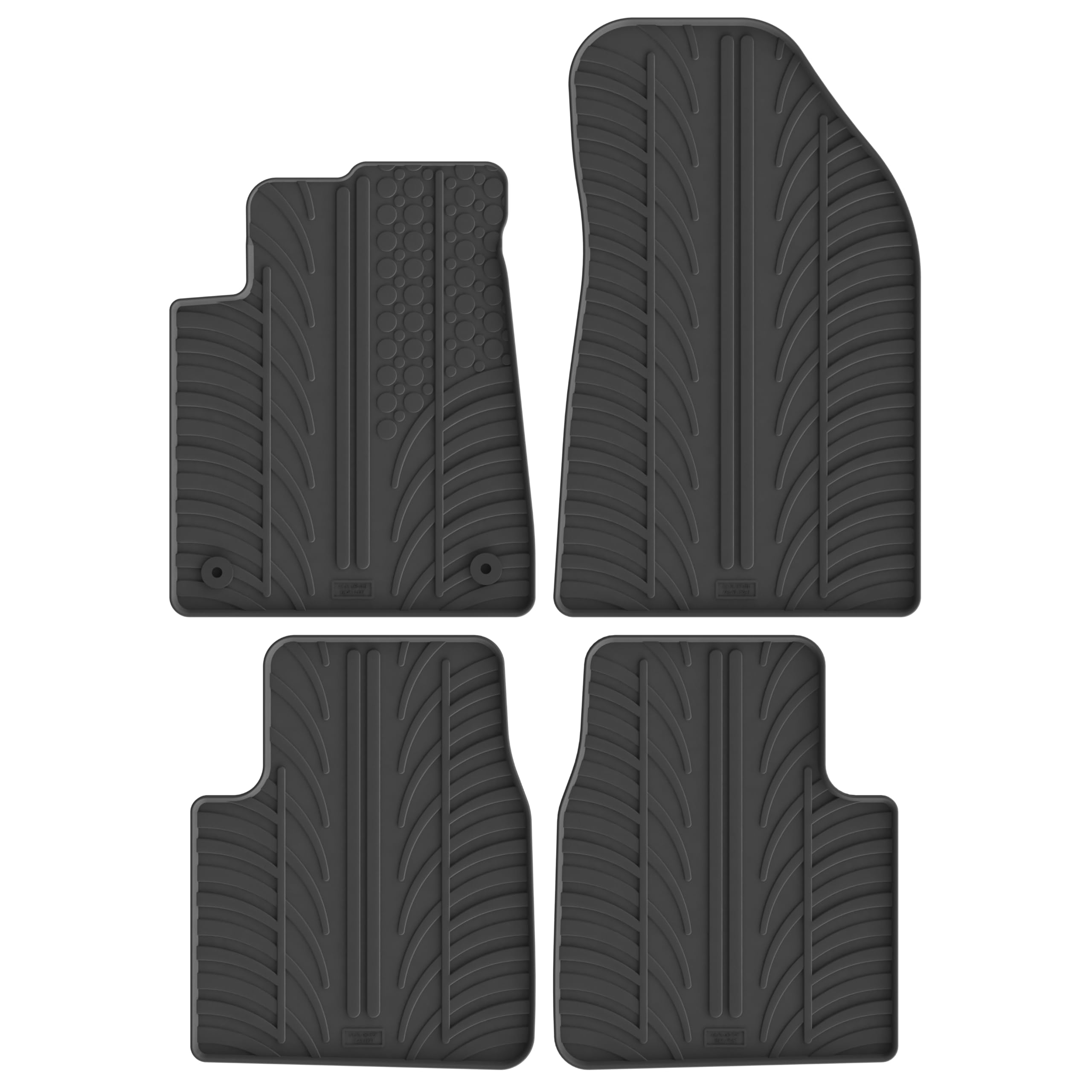 Gledring Set of Rubber Mats Compatible with Citroen C3 Aircross II 2024 Onwards (T Profile 4 Pieces + Mounting Clips)