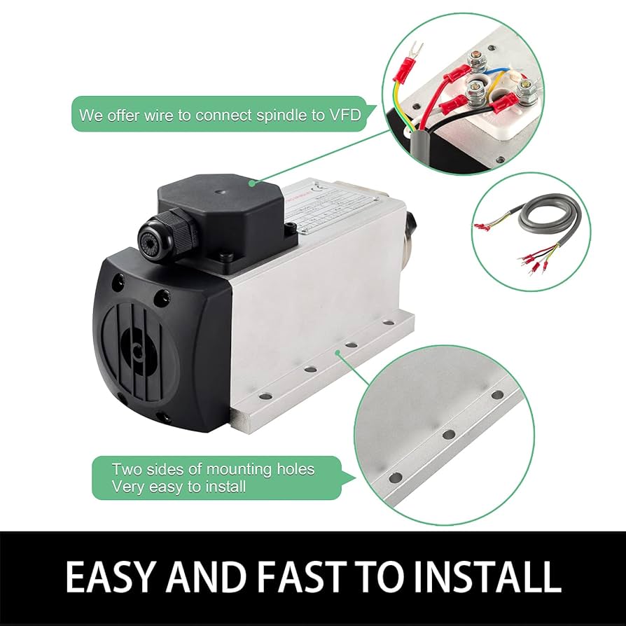 CNC Spindle Kits, 110V 2.2KW 2200W Air Cooled Spindle Motor