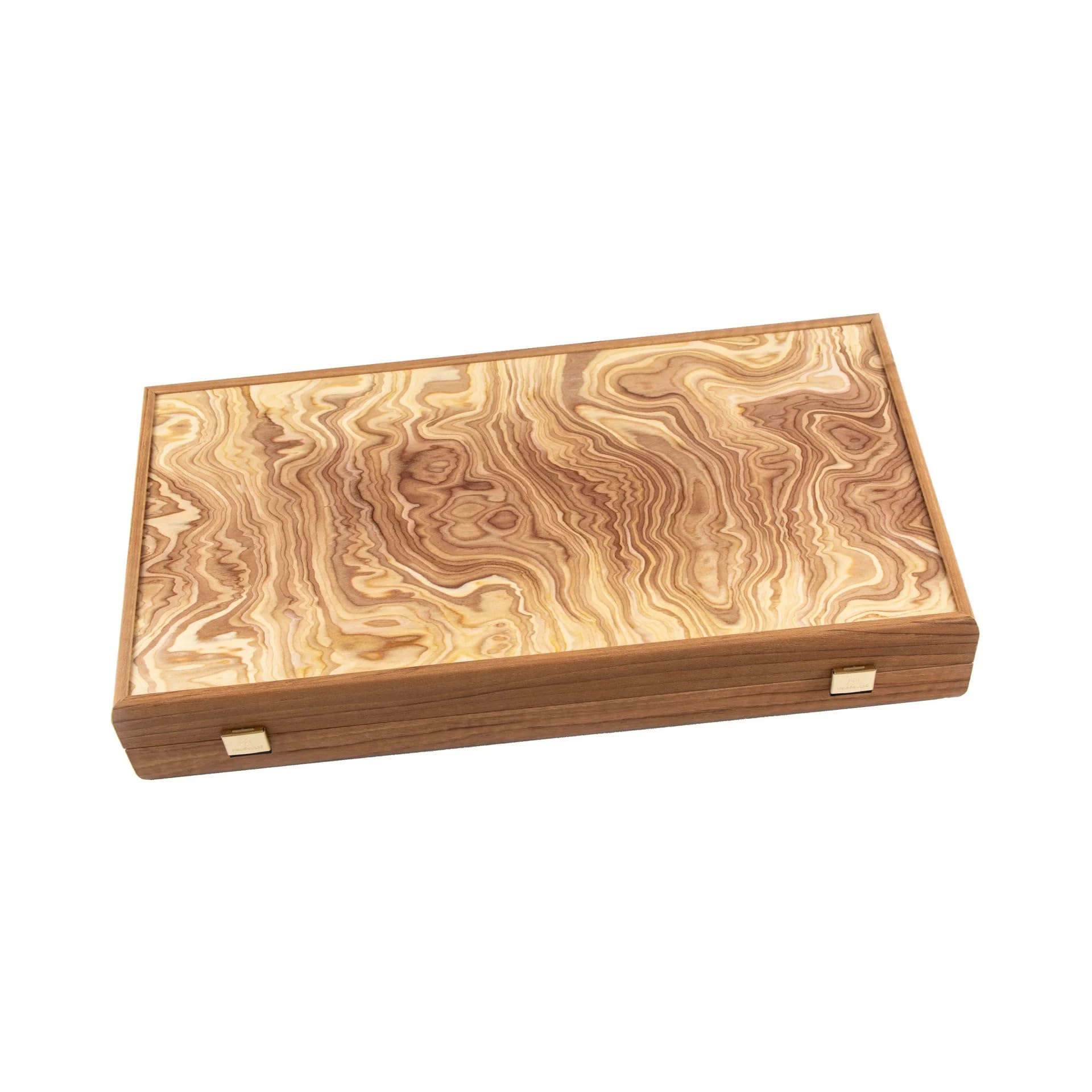 Juego de backgammon de madera de olivo Manopoulos de lujo Manopoulos, juego premium hecho a mano en Grecia por expertos