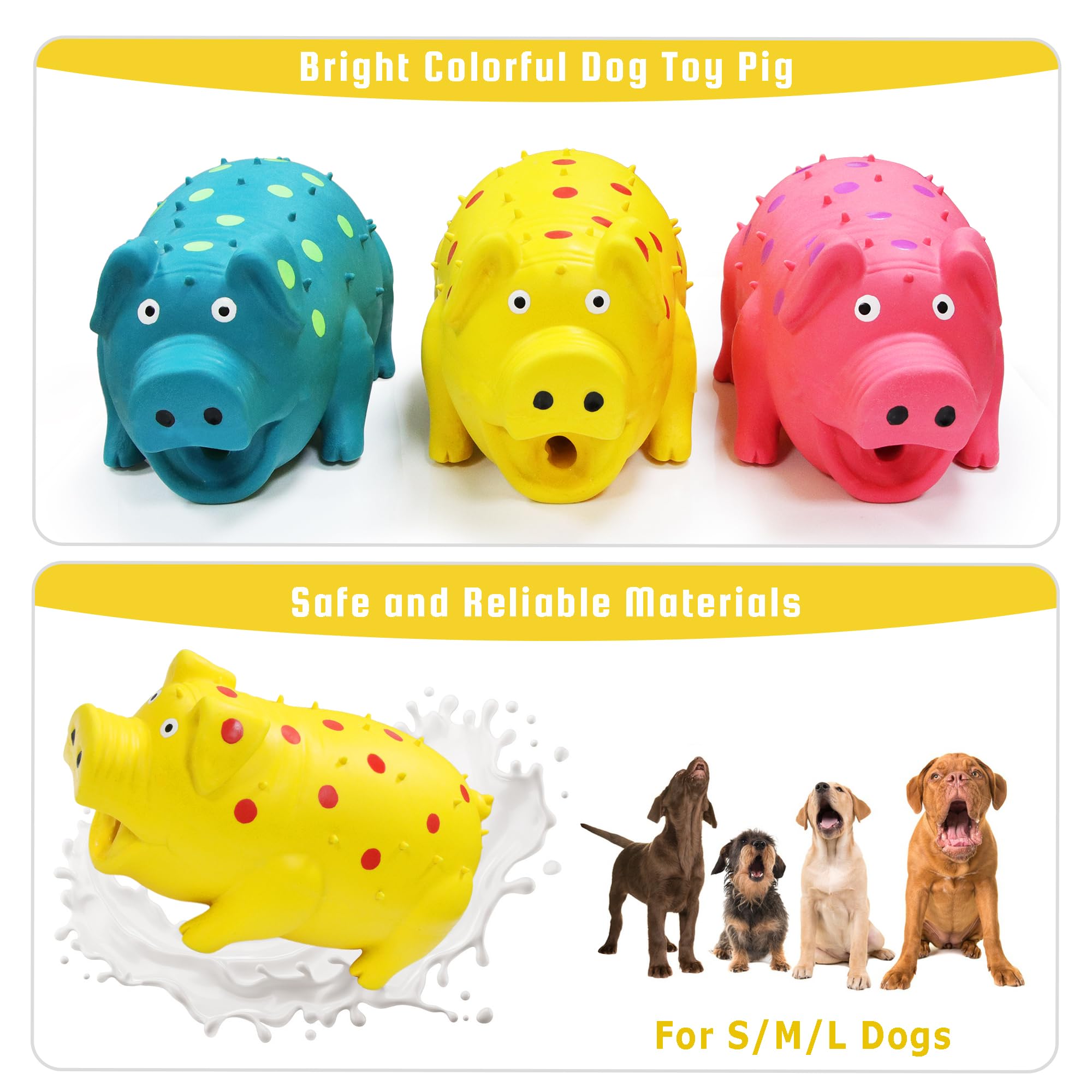 Quietschspielzeug Für Hunde – 3 Grunzende Veggie-Schweinchen, Für Kleine Bis Große Hunde, Langlebig & Sicher