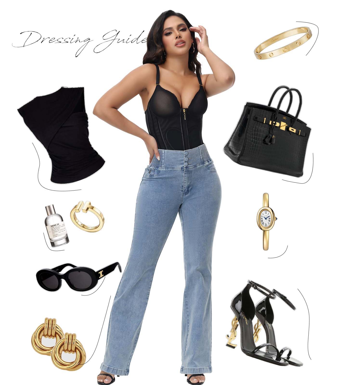 SHAPSHE Jeans da donna a vita alta Butt Lift Stretch Jeans 3 bottoni push up skinny colombiano controllo pancia pantaloni in denim