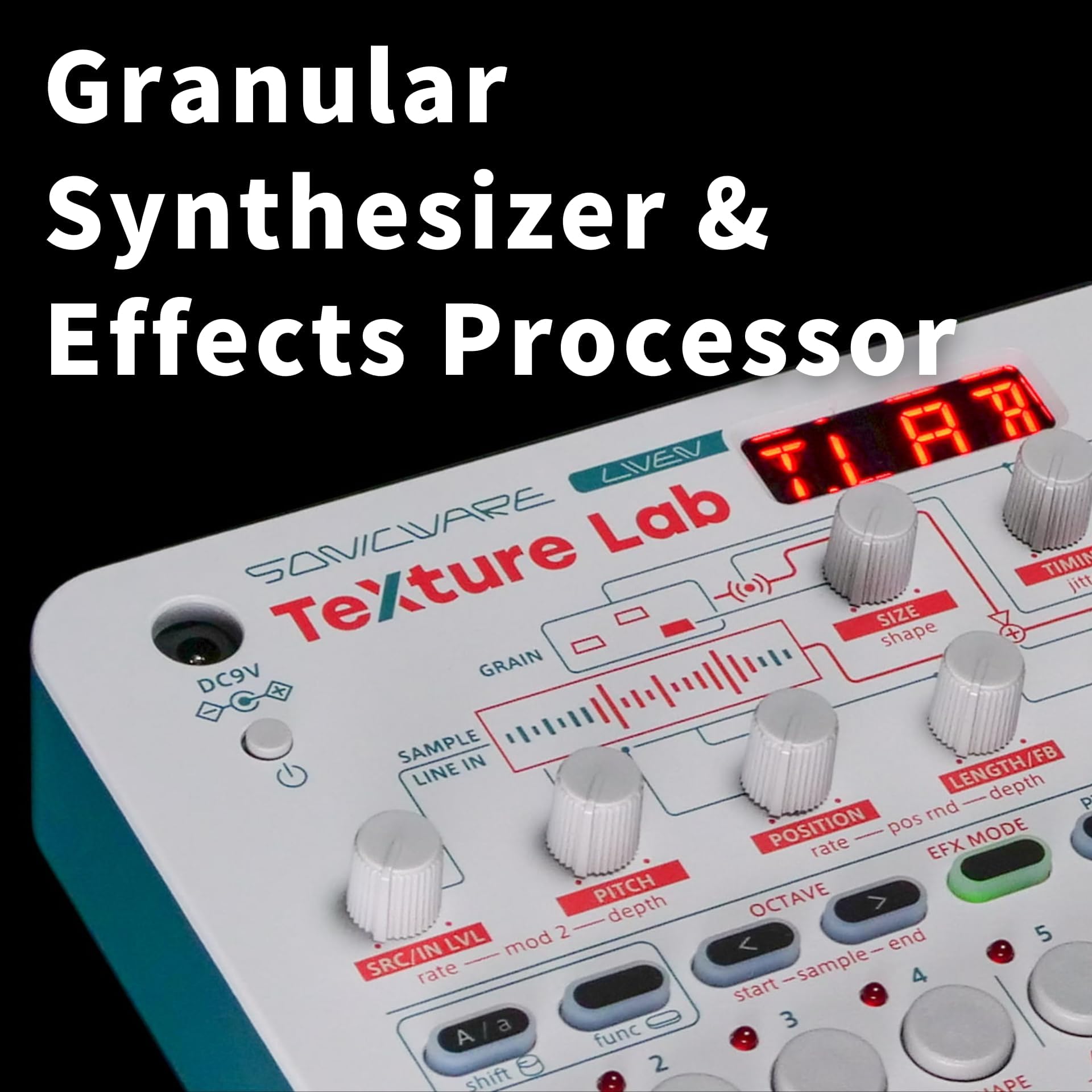SONICWARE LIVEN Texture Lab (Granular Synthesizer/Effector) 4 voices, a majestic shimmer reverb that overlaps reverberation layers on an octave, a 128-step sequencer that can record each parameter
