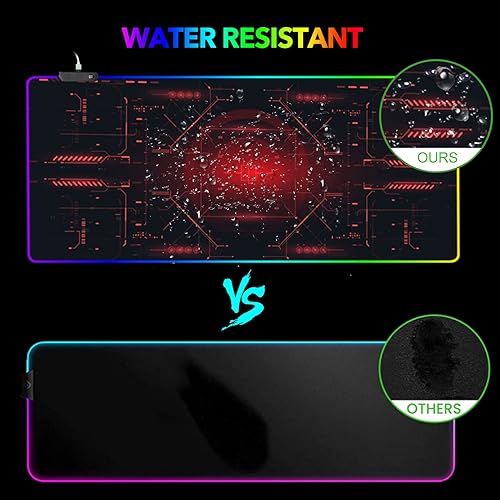Miniatura 6 de AIMSA Alfombrilla de mouse grande para juegos RGB, alfombrilla de mouse LED con teclado extendida de 35.4 x 15.8 pulgadas, base de goma