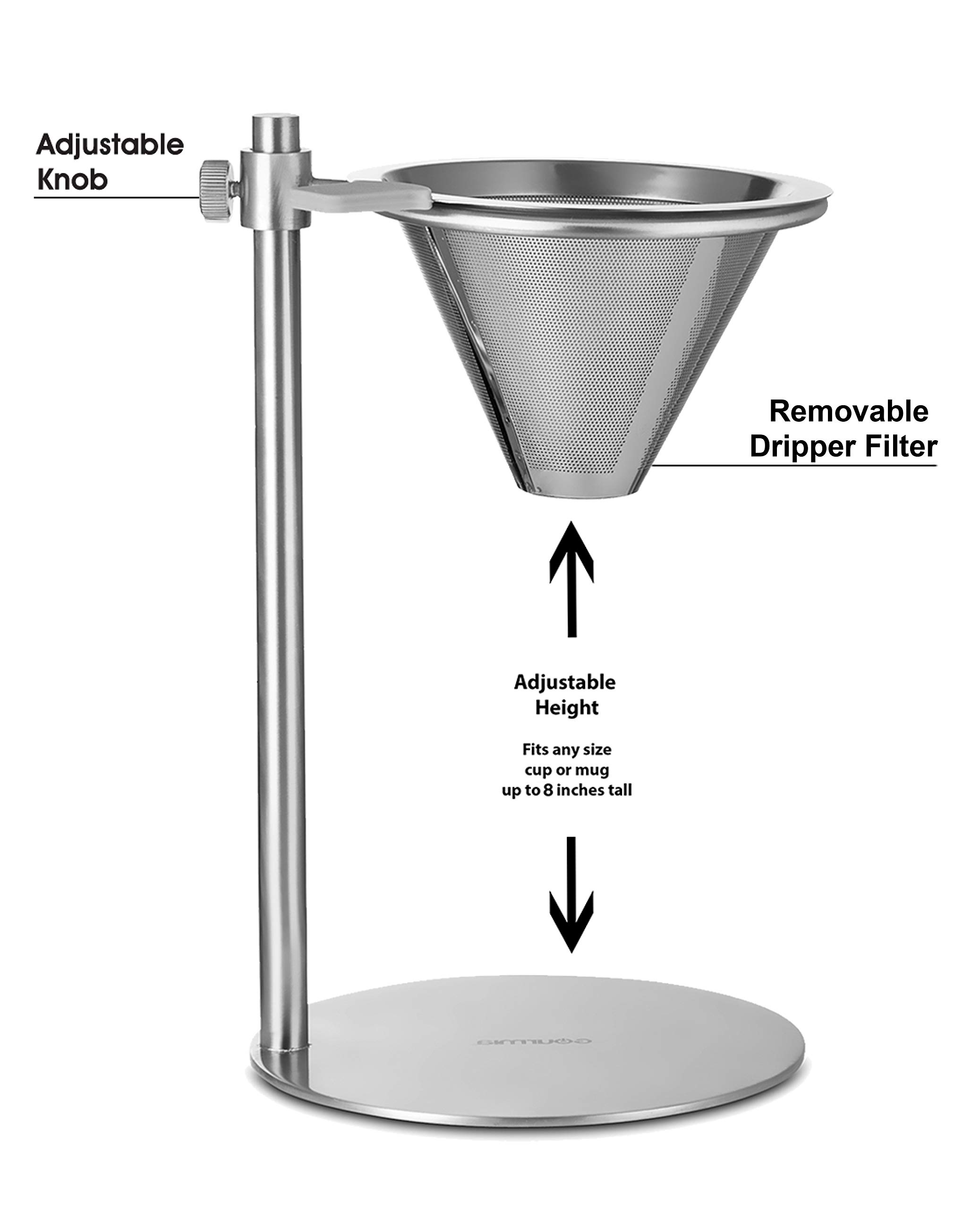 Gourmia GVD9320 Pour Over Stand Coffee Station Freestanding Drip