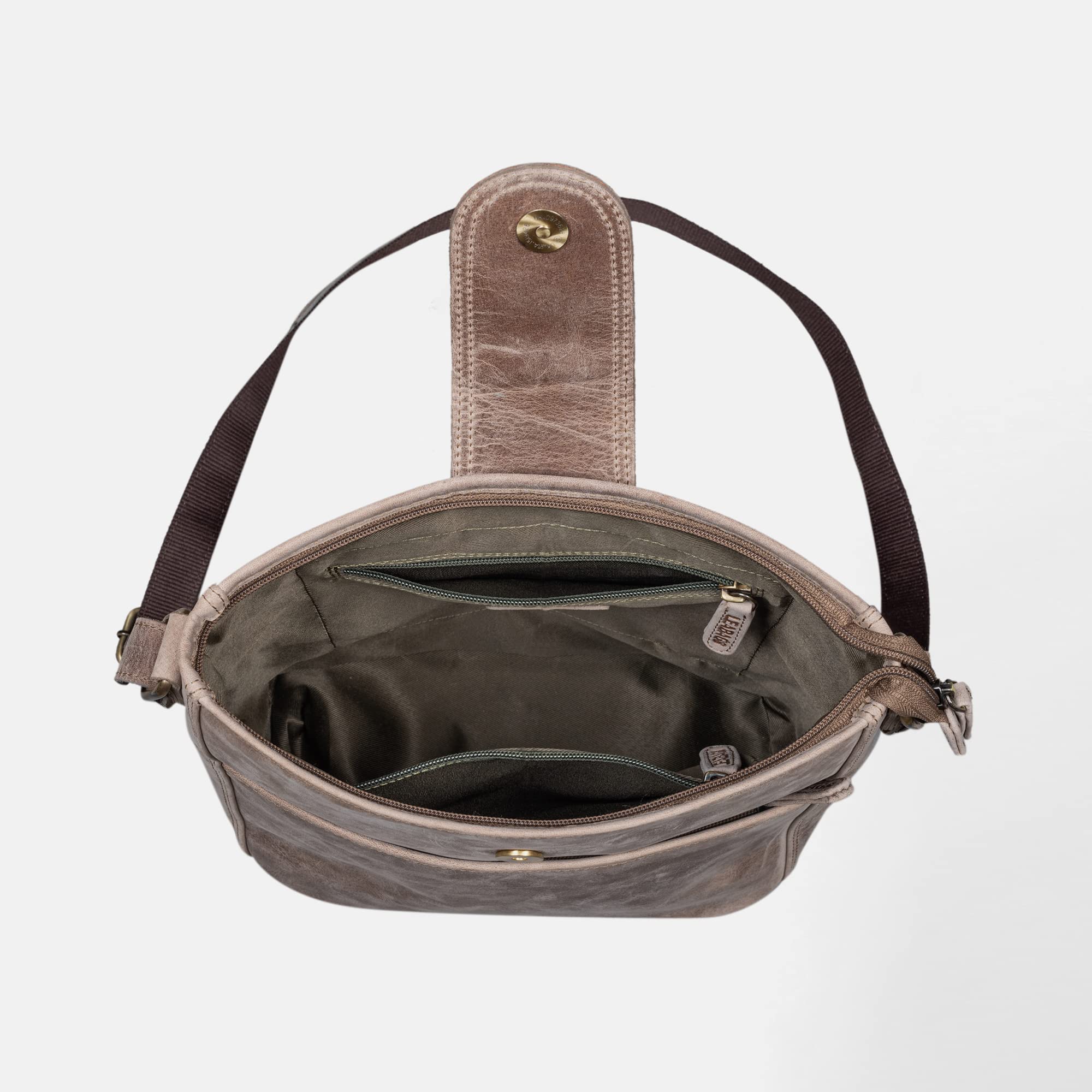 LEABAGS Bolso de la compra Athens de piel de búfalo con aspecto vintage.