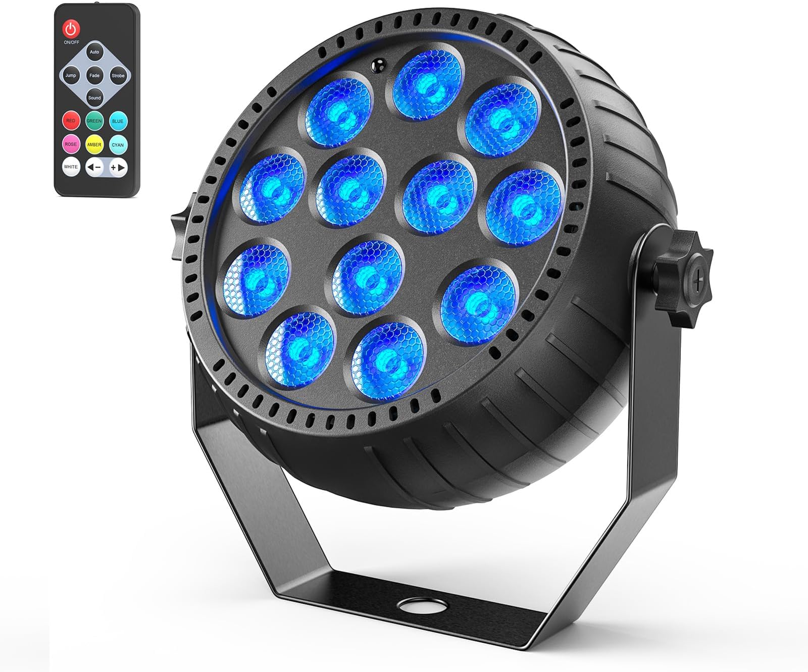 - Rechargeable Stage Lights, 2200mAh Battery Powered LED Par Lights with Remote & Sound Activated, 12 RGB Portable Uplights for Events Wedding Party Club Concert Indoor 1Pack