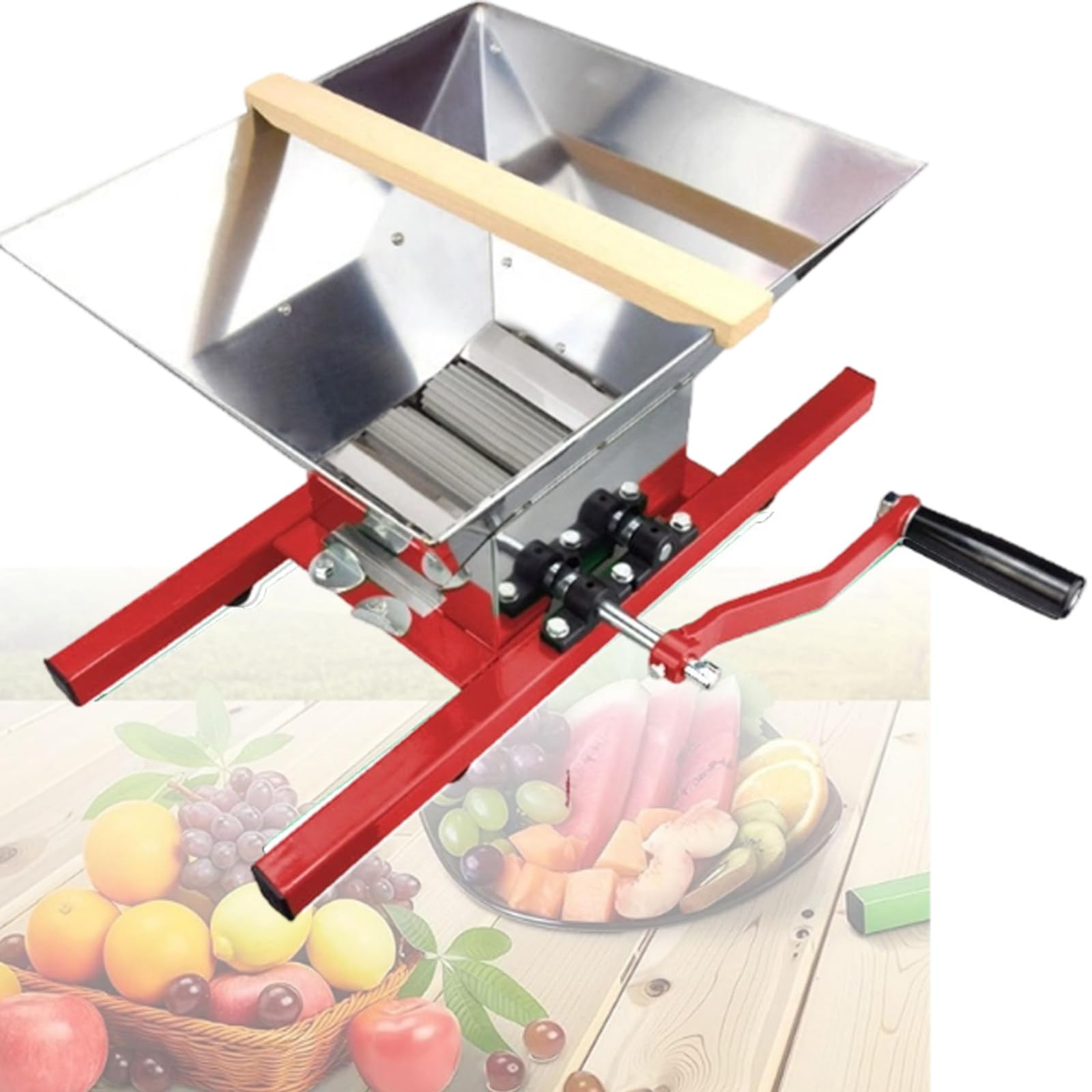 XygZythror 7l Stainless Steel Manual Fruit Crusher, 7l Manual Juicer Grinder, Manual Soft Fruits Vegetables Berries Grape Crusher Grinder, For Crushing Apples Red