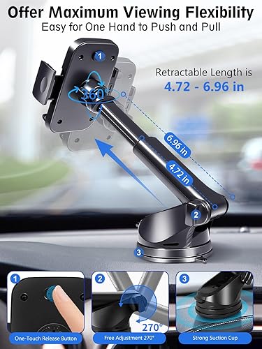 Miniatura 4 de Soporte de teléfono 3 en 1 para automóvil, soporte de teléfono actualizado 2025 para parabrisas de ventilación de automóvil, soporte de teléfono