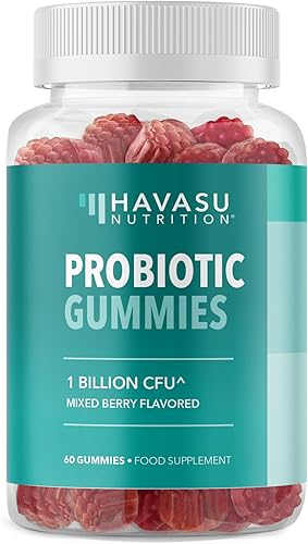 Gomitas probióticas para apoyo digestivo y salud intestinal  1 mil millones de UFC Bacillus Coagulans  60 unidades  Estables en conservación, sin