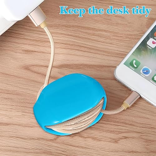 Miniatura 7 de Gadpiparty 4pcs Automatic Cord Reel, Automatic Roll Earphone Cable Organizer Cord Winder Retractable Data Cable Storage for Headphones Home Office