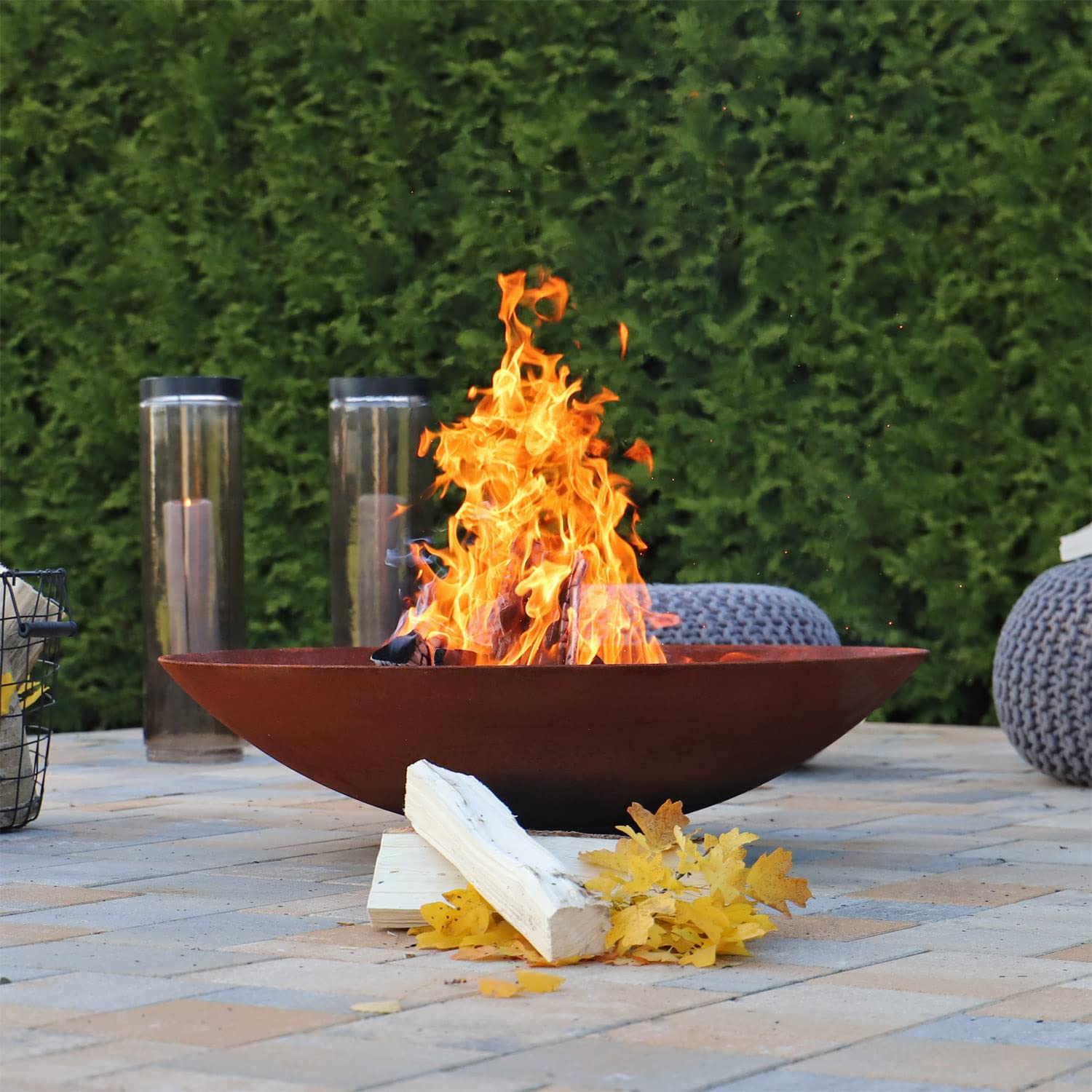 CLGarden 80cm Feuerschale robust aus 3mm Cortenstahl CFS80 Made in Germany Rost Schale Feuerstelle rund 80 groß